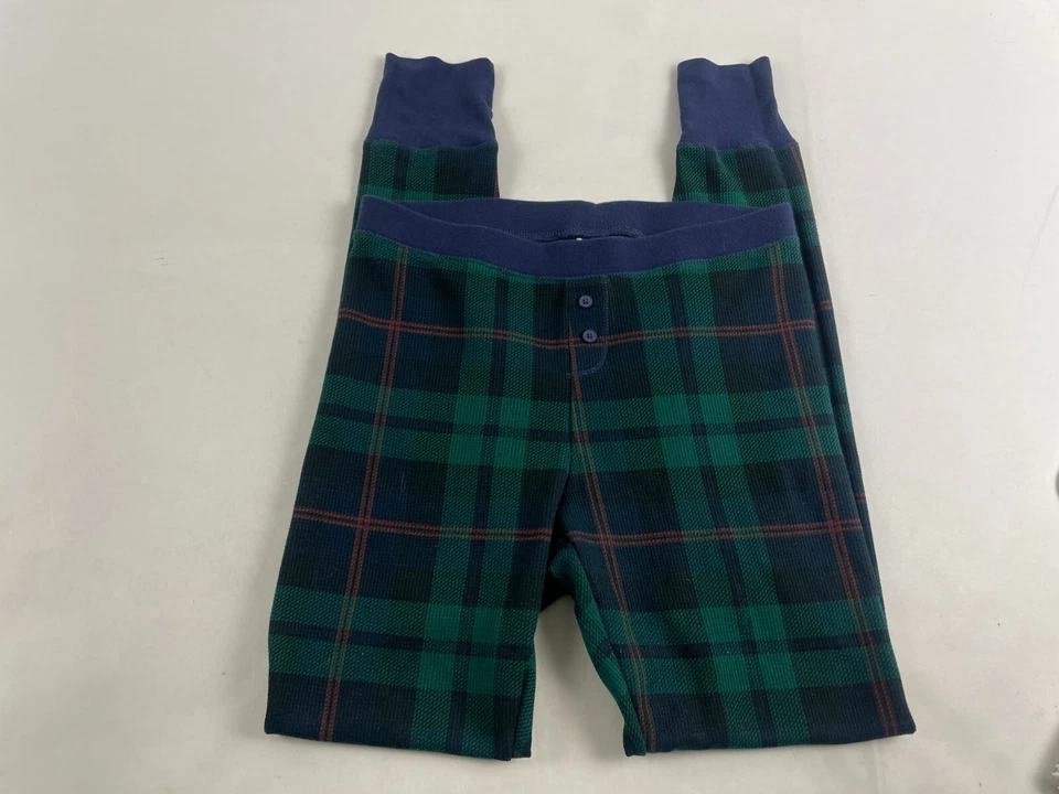 Pantalones térmicos antiguos azul marino para mujer talla S verde marino a cuadros ropa de salón Foto 1 de 4