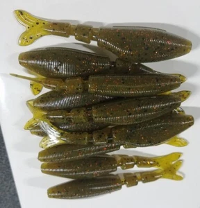 REMOLQUE DE NATACIÓN CHATTERBAIT, PLANTILLA CON HOJAS - 4' bomba verde/NARANJA FLK 10 PAQUETES GARLC + SAL - Imagen 1 de 2