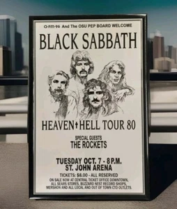 Black Sabbath 1980 Heaven & Hell Toledo Concert Poster 11 X 17 Framed - Picture 1 of 2