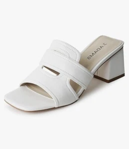 J. Adams Deborah Heeled Sandals Women Size 9 White PU Women’s - Picture 1 of 8