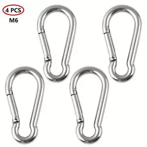 4 Pcs Stainless Steel Carabiner Clips Tiny Hooks Spring Clasp Buckle for Gym Bag - Picture 1 of 66