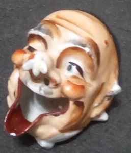 VINTAGE CLOWN HOBO W/BEE OPEN MOUTH HEAD CIGARETTE HOLDER ASHTRAY JAPAN 1940s - Picture 1 of 10