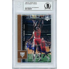 Robert Parish Chicago Bulls Signed 96 Upper Deck Card Beckett Authentic Slab BGS
