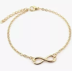 Damen Armkette Infinity Edelstahl Gold Zirkonia Armband Armschmuck Schmuck Neu - Bild 1 von 4