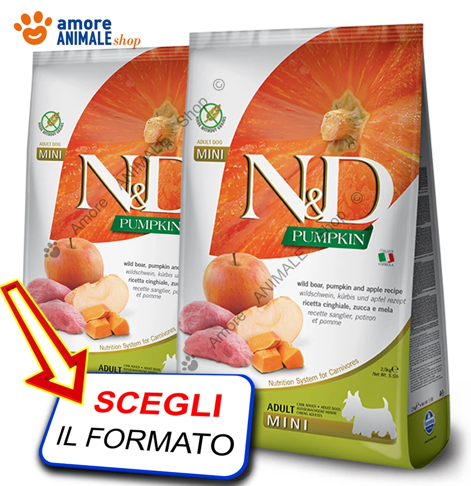 Farmina Dog N&D Pumpkin Adult Mini → Cinghiale e Mela - 800 gr / 2,5 / 7 kg Cani - Imagen 1 de 1