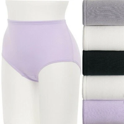 Fruit of the Loom 5-pack Breathable Brief Panty 5DKBMBR 9 2XL Lilac Grey Black  - Image 1 of 4