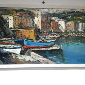 2 Quadri UNICI di AMALFI di Marino Faliero in cornice Olio su tavola - Foto 1 di 4