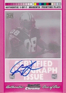 True 1/1 DWAYNE JARRETT 2007 Bowman Chrome RC Autograph Magenta Printing Plate - Picture 1 of 2
