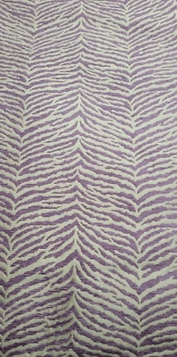 Shumacher or other designer fabric. Chenille purple white tiger print. 2 Yards - Image 1 of 3