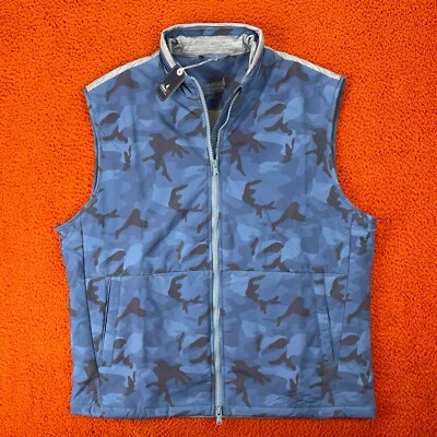 JOHNNIE-O Men's LARGE Leroy Performance Camo Golf Vest Monsoon Blue NEW $228.00 - Image 1 of 4