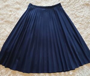 Vintage Womens Sears Pleated Skirt sz 16 RUNS SMALL -Medium fit- Navy