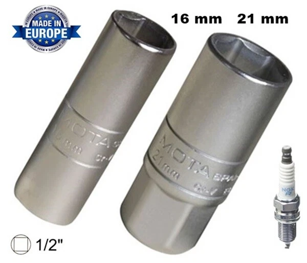 SET 2 BUSSOLE LUNGHE X CANDELE DI AUTO E MOTO DA 16 & 21 mm CON ATTACCO DA 1/2  - Immagine 1 di 1