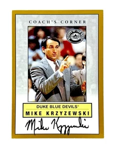 2001 Mike Krzyzewski Fleer Greats Of The Game Auto /100 Duke Coach's Corner HOF - Picture 1 of 3