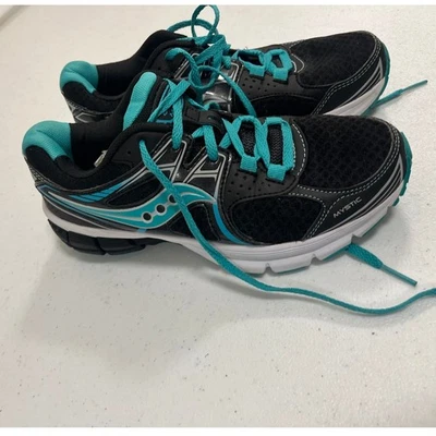 Saucony Mystic Running Shoes Women's Size 6.5 Black Teal Athletic Sneakers - Image 1 of 4