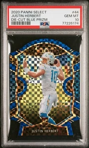 2020 select Justin Herbert PSA 10 Die Cut Blue Prizm Concourse Gem Mint - Picture 1 of 3