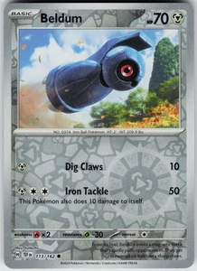 Pokemon Beldum 113/162 SV05: Temporal Forces NM Reverse Holo card - Picture 1 of 2
