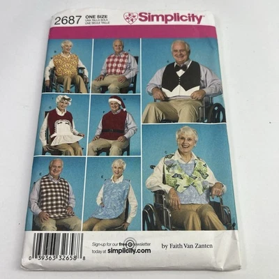 Simplicity 2687 Adult Clothing Protectors & Hats One Size Uncut Sewing Pattern - Image 1 of 4