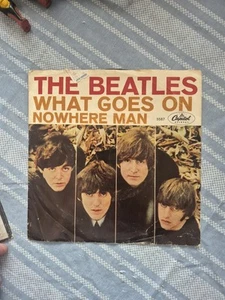 The Beatles Nowhere Man / What Goes On Picture Sleeve 7" 45 RPM VG+ 1966 5587 - Picture 1 of 6
