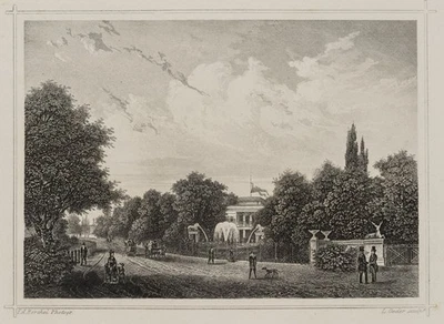 OEDER (19.Jhd) nach BORCHEL (19.Jhd), Straßenansicht in Glienicke, um 1850, Sst. - Bild 1 von 4