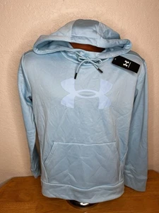 NWT NEW Men's Under Armour Loose Athletic Pullover Hoodie Small S Blue Polyester - Picture 1 of 5
