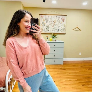 DIE GROSSE. Rosa Baumwolle U-Ausschnitt Sweatshirt Small 1 - Bild 1 von 12