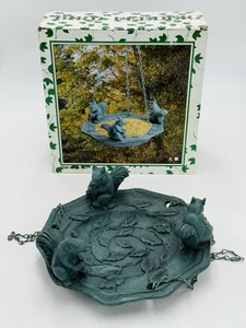 Hanging Bird Feeder w/3 Squirrel Figures 8.25” Diameter - Picture 1 of 9