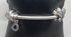 Children’s 925 Sterling Silver Pandora Charm Bracelet w/ Three Charms (20.39g) - Picture 1 of 15