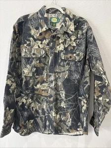 Cabela’s Mens Long Sleeve Flannel Heavy Shirt XL Camo Hunting Outdoor Gear Mossy - Picture 1 of 12