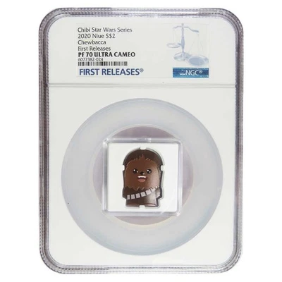 Niue Star Wars Chibi Chewbacca 2020 $2 1 oz plata NGC PF70UC FR Foto 1 de 2