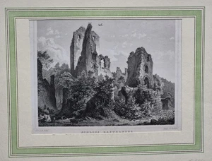 Schloß Kastelberg Ballrechten-Dottingen Baden-Württemberg alter Stahlstich 1844 - Picture 1 of 1