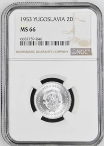 Yugoslavia 2 Dinara 1953 NGC MS 66 - Picture 1 of 2