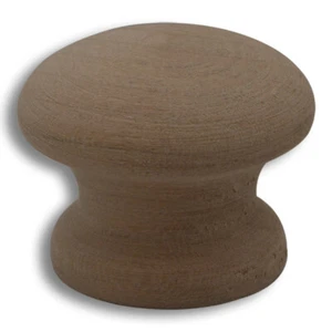 Round 25 Pack Cherry Wood Knob 1" diameter, 15/16" projection (No Screws) - Picture 1 of 1