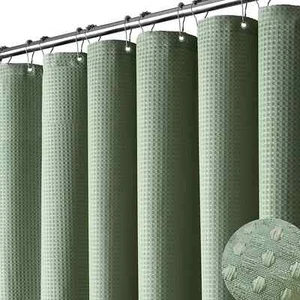 Dynamene Tenda da Doccia Verde Salvia - Tessuto Spessore Resistente Testurizzato Cialda... - Foto 1 di 3