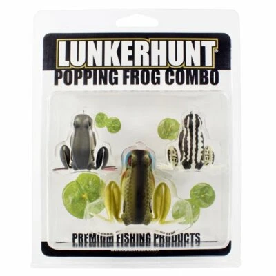 LunkerHunt Popping Frog Combo Set 1/4 & 1/2 Oz Fishing Bait Lures PFCOM01 - Image 1 of 4