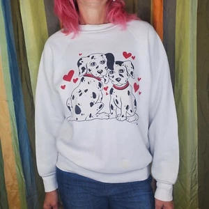 Vintage 1988 Walt Disney 101 Dalmatians R. Peck Illustrated Sweatshirt Medium - Picture 1 of 6