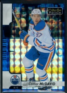 2017-18 O-Pee-Chee Platinum Royal Blue Cubes #50 Connor McDavid 43/99 - Picture 1 of 2
