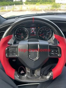 Real Carbon Fiber Steering Wheel For charger challenger r/t hellcat srt 12-14 - Picture 1 of 8