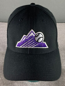 New Era 39Thirty Colorado Rockies Logo Dad Hat MLB Black Fitted Small Medium