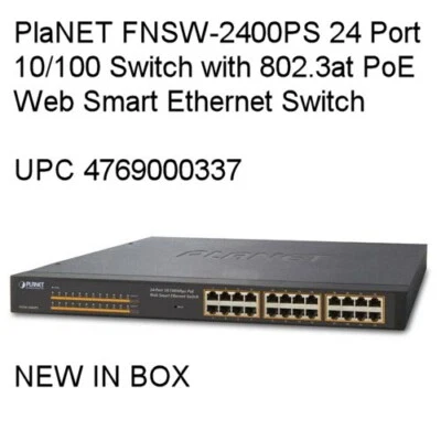 24 Port Network Switch (PlaNET FNSW-2400PS) - New-in-box - Image 1 of 4