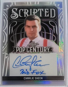 2024 Leaf Metal Pop Century CHARLIE SHEEN "Bud Fox" Scripted AUTO Autograph 8/15 - Picture 1 of 2