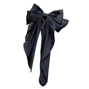 Silky Satin Big for Women Hair Ribbons Oversized Long Tail White Hair Bows,Bo... - Picture 1 of 8