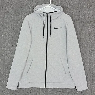 Nike Dri-Fit Jacket Womens Large Gray Full Zip Hoodie Athletic Swoosh • 14.94€