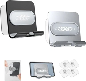 2PCS Shower Phone Holder, with 4PCS Adhesive Stickers,Wall Mount Phone Stand for - Picture 1 of 12