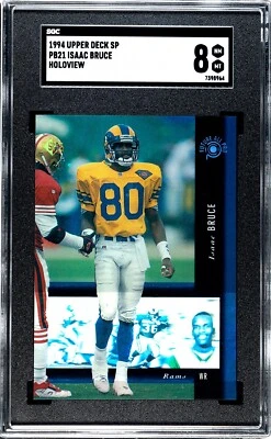 1994 UPPER DECK SP ISAAC BRUCE RC ROOKIE HOLOVIEW #PB21 SGC 8 ONLY ONE GRADED - Image 1 of 2