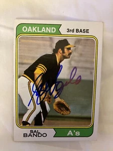 Oakland A's Sal Bando signed 1974 Topps card - Picture 1 of 1
