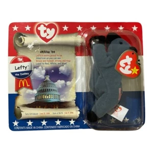 NEW IN BOX-Vintage TY Beanie Baby Lefty the Donkey 2000 - Picture 1 of 5