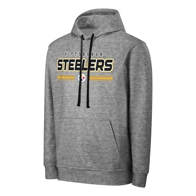 Pittsburgh Steelers NFL Exclusive Heather Grey Polyester Printed Sweater W/Hood - Image 1 of 2