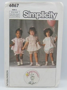 Simplicity 6867 Toddlers' Top Panties Sewing Pattern UNCUT Popovers Betse Cann - Picture 1 of 2