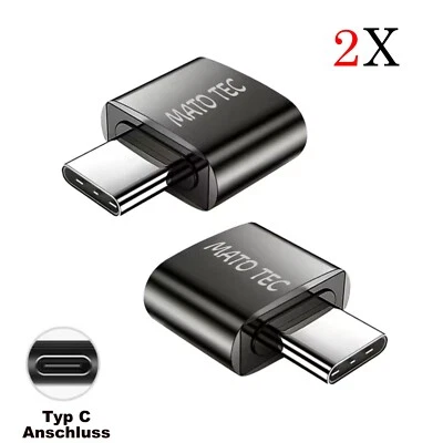 2x USB-C auf USB-A Adapter OTG USB-Stick für Samsung MacBook Xiaomi iPhone Oppo - Bild 1 von 4