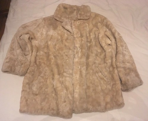 OFF WHITE Cappotto in pelliccia sintetica crema 10 glam deluxe inverno orsacchiotto da sposa bianco